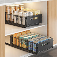 Folding Cabinet Storage Rack - Multifunctional Pull-Out Basket for Kitchen Organization 3