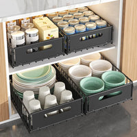 Folding Cabinet Storage Rack - Multifunctional Pull-Out Basket for Kitchen Organization 4