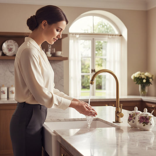 GOLDENSWAN – Antique Brass Swan Neck Faucet for Kitchen & Bathroom 1
