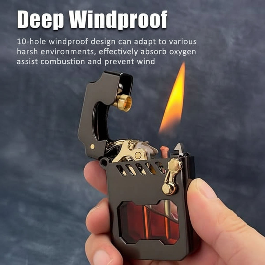 GearFlame - Windproof Mechanical Lighter with Stylish Gear Design 6
