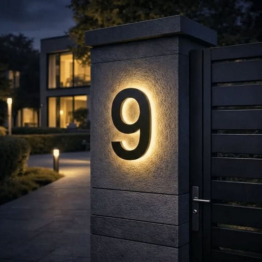 HOUSELIT – Targa con numero civico a LED retroilluminata per una visibilità nitida
