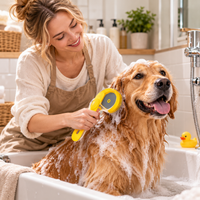 SUDSNESTA – Cepillo de baño para mascotas con dispensador de champú incorporado
