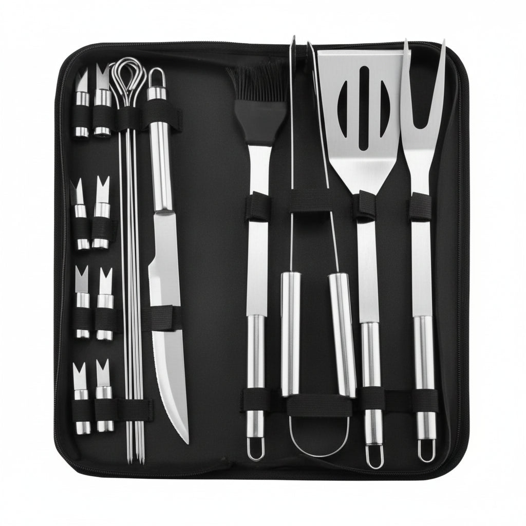 Grill Tool Set - Complete Stainless Steel BBQ Utensils for Outdoor Cooking 8
