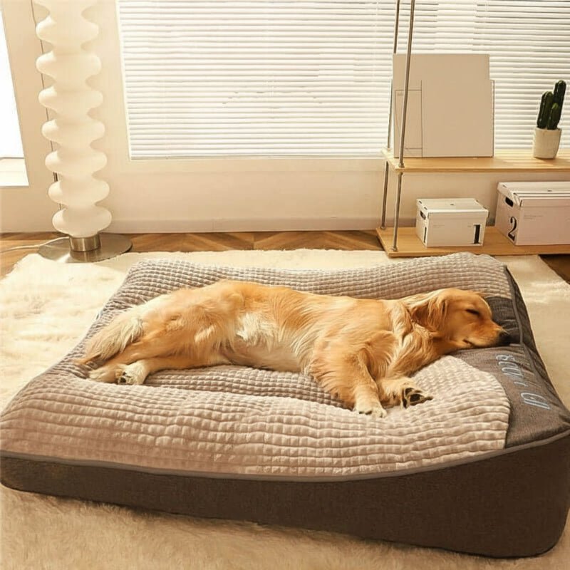 HUGBED - Large Orthopedic Dog Bed with Scratch-Resistant Design and Raised Headrest 1