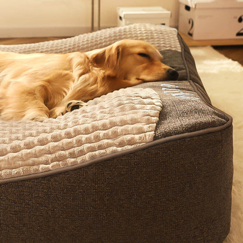 HUGBED - Large Orthopedic Dog Bed with Scratch-Resistant Design and Raised Headrest 3