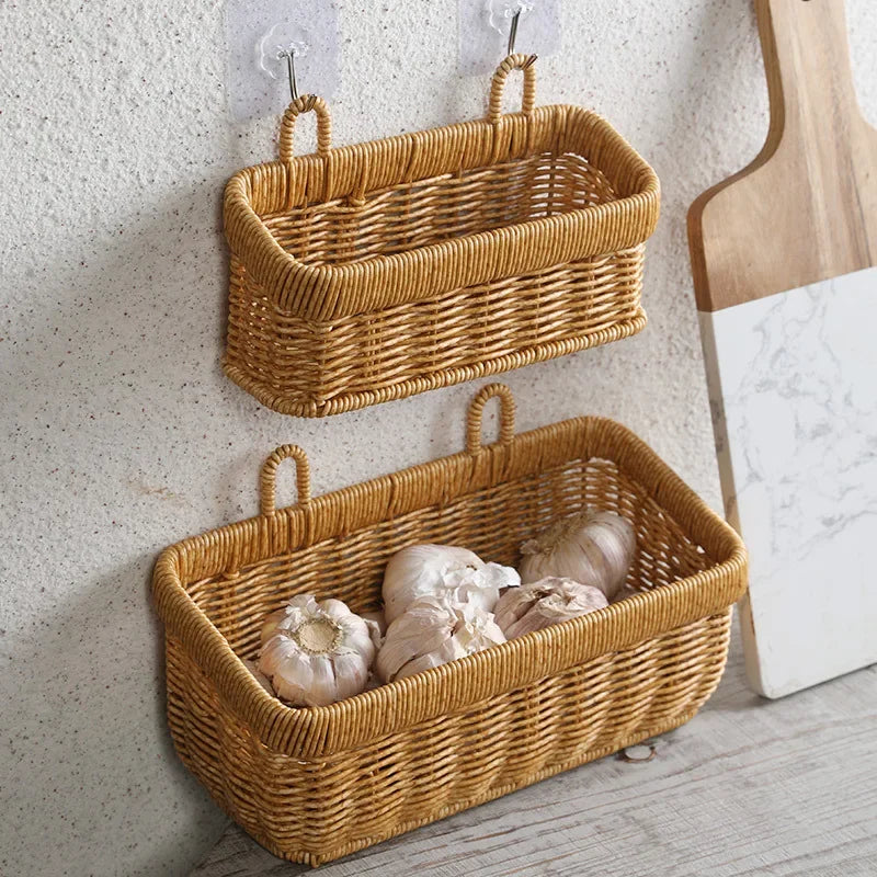 Hand Woven Wall Hanging Basket - Decorative Woven Storage for Home Decor 0