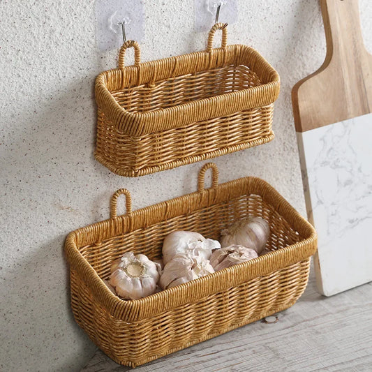 Hand Woven Wall Hanging Basket - Decorative Woven Storage for Home Decor 0