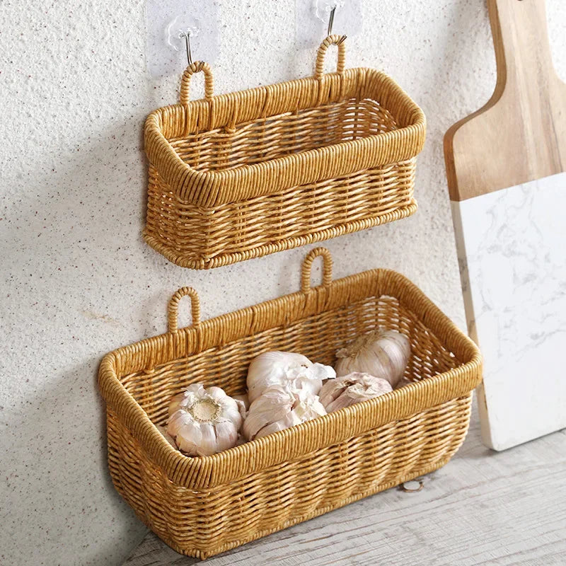 Hand Woven Wall Hanging Basket - Decorative Woven Storage for Home Decor 1