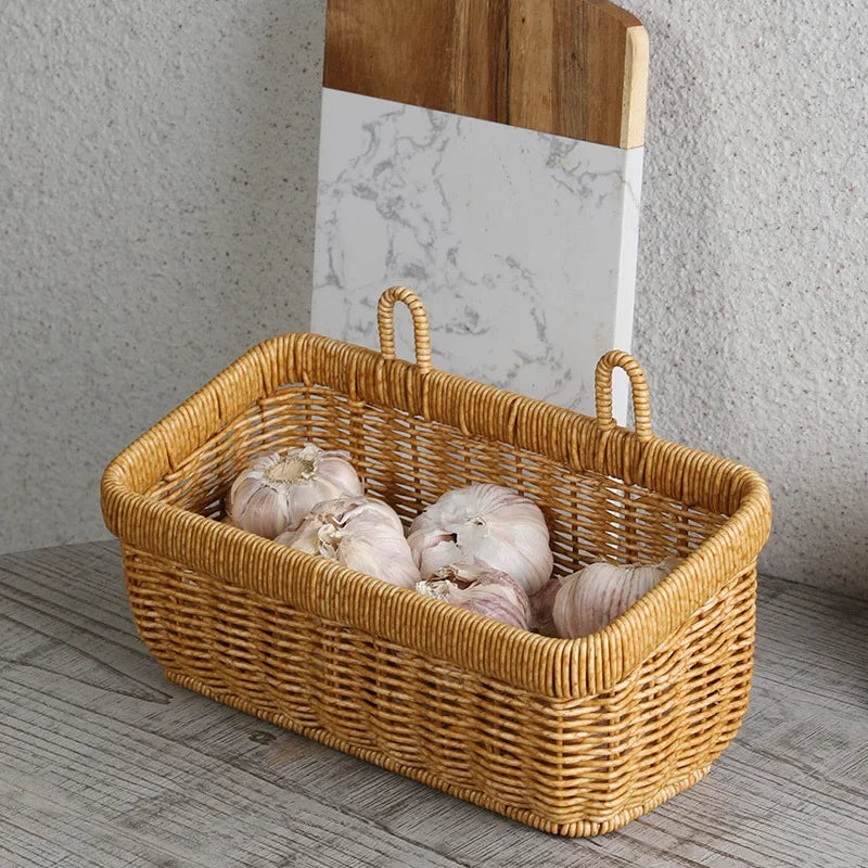 Hand Woven Wall Hanging Basket - Decorative Woven Storage for Home Decor 2