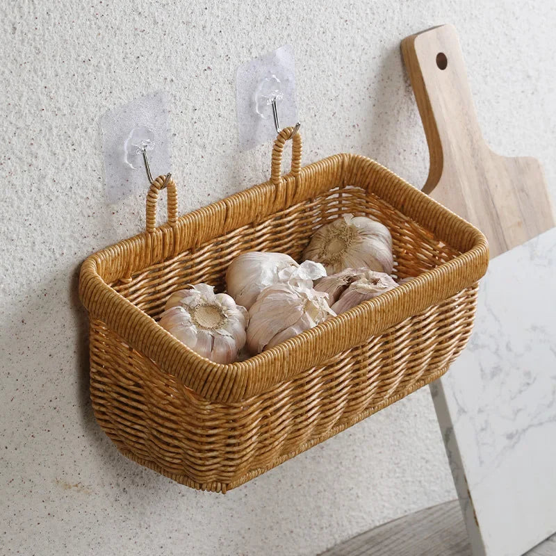 Hand Woven Wall Hanging Basket - Decorative Woven Storage for Home Decor 3
