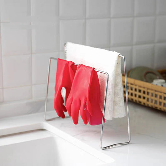 HeMu Stainless Steel Kitchen Organizer - Multi-Use Recipe Holder & Towel Rack 0