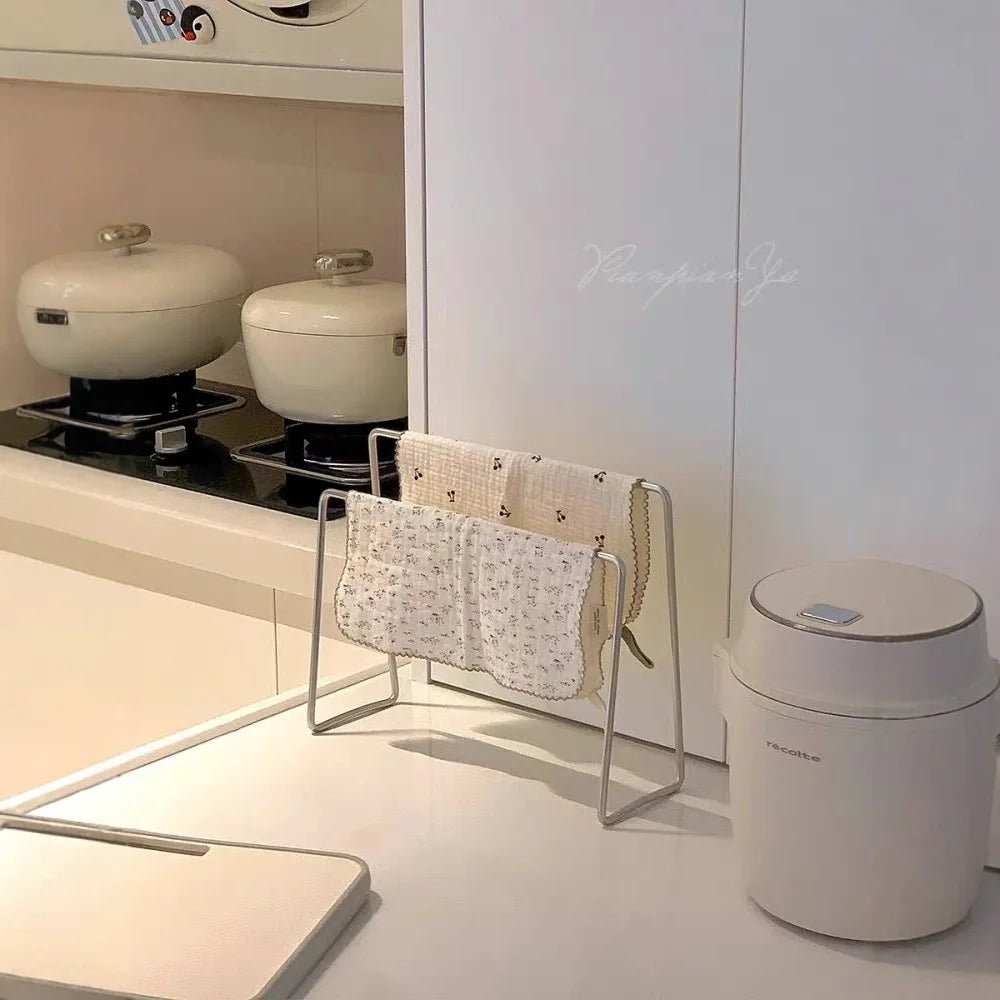 HeMu Stainless Steel Kitchen Organizer - Multi-Use Recipe Holder & Towel Rack 1
