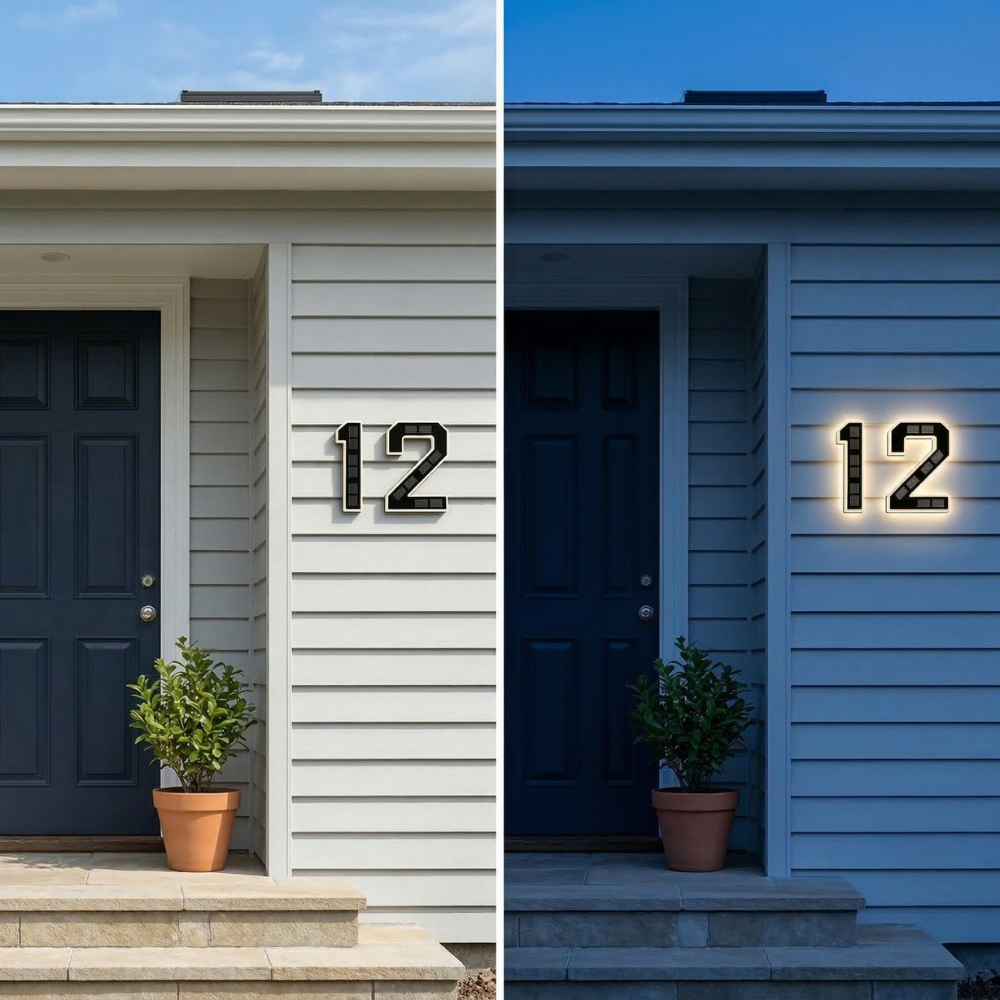 ADDRARAY – Solar Address Sign with Automatic Outdoor Lighting