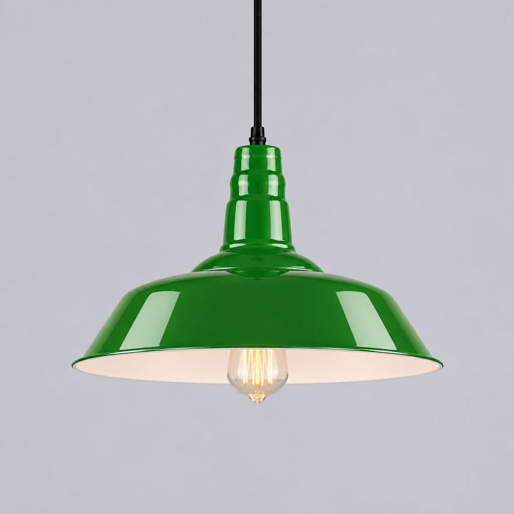 VERDANTHALO – Green Dome Pendant Light for Ambient Elegance