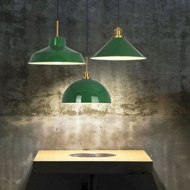 VERDANTHALO – Green Dome Pendant Light for Ambient Elegance