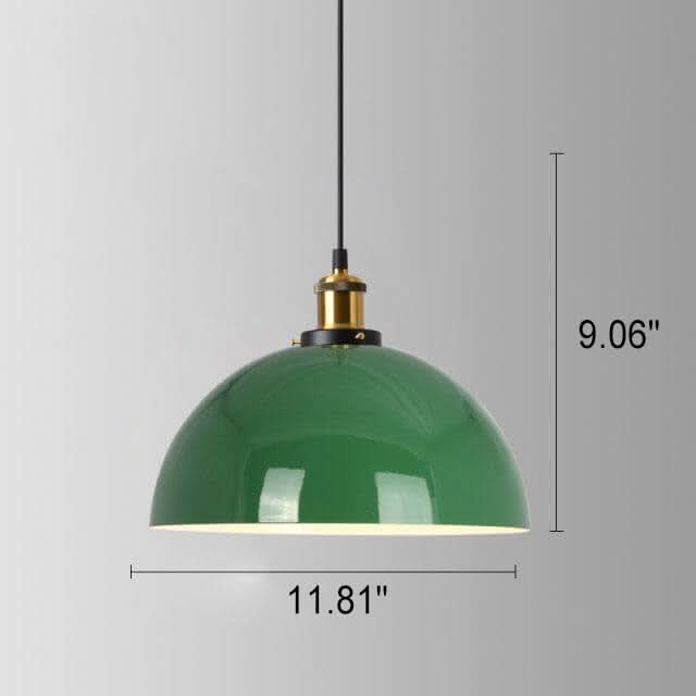 VERDANTHALO – Green Dome Pendant Light for Ambient Elegance