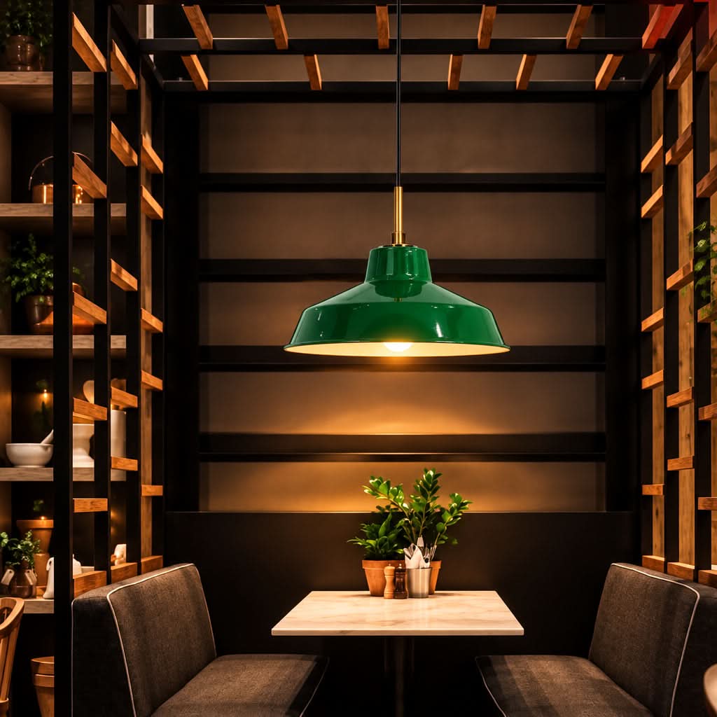 VERDANTHALO – Green Dome Pendant Light for Ambient Elegance