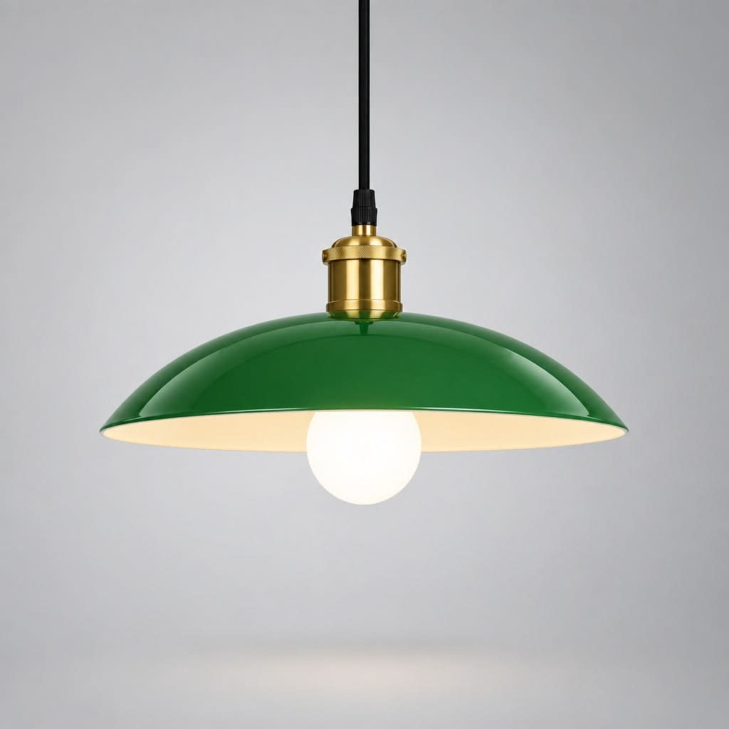VERDANTHALO – Green Dome Pendant Light for Ambient Elegance
