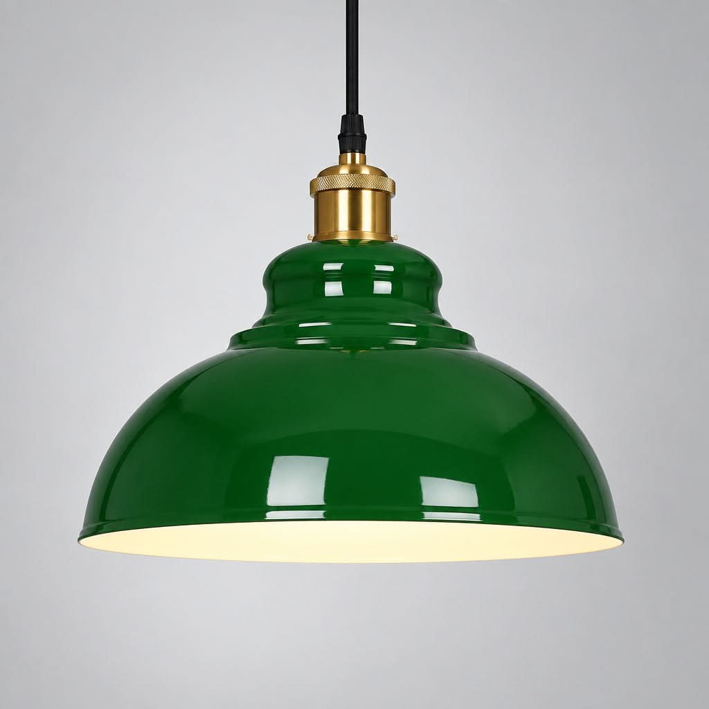 VERDANTHALO – Green Dome Pendant Light for Ambient Elegance