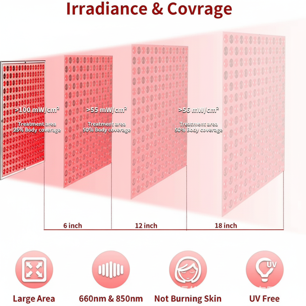InfraGlow - Red Light Therapy Panel with 225 LEDs for Skin Rejuvenation & Relaxation 4