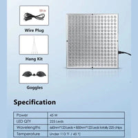 InfraGlow - Red Light Therapy Panel with 225 LEDs for Skin Rejuvenation & Relaxation 6
