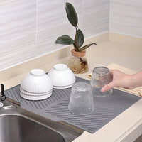 Innovative Silicone Dish Drying Mat with Raised Stripes for Quick Drying 1