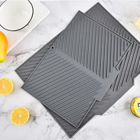 Innovative Silicone Dish Drying Mat with Raised Stripes for Quick Drying 3