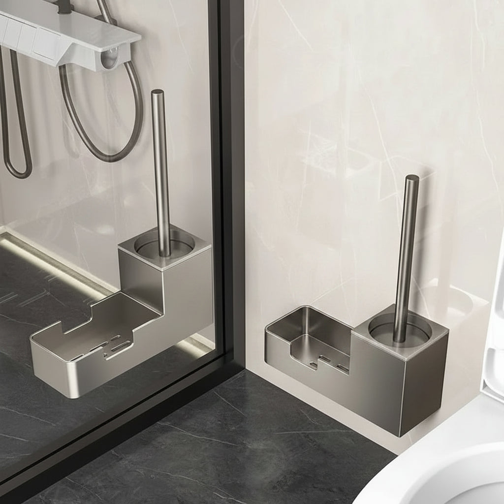 Innovative Toilet Brush Set with Holder - Hygienic Storage & Easy Access 0