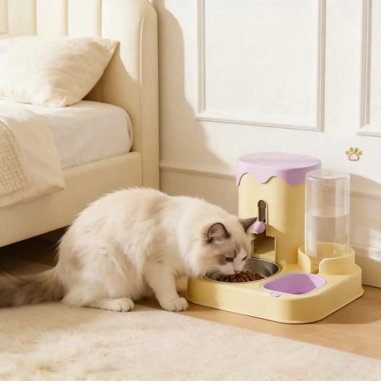 Integrated 2-in-1 Pet Bowl for Dogs and Cats - Food and Water Dish Combo 1