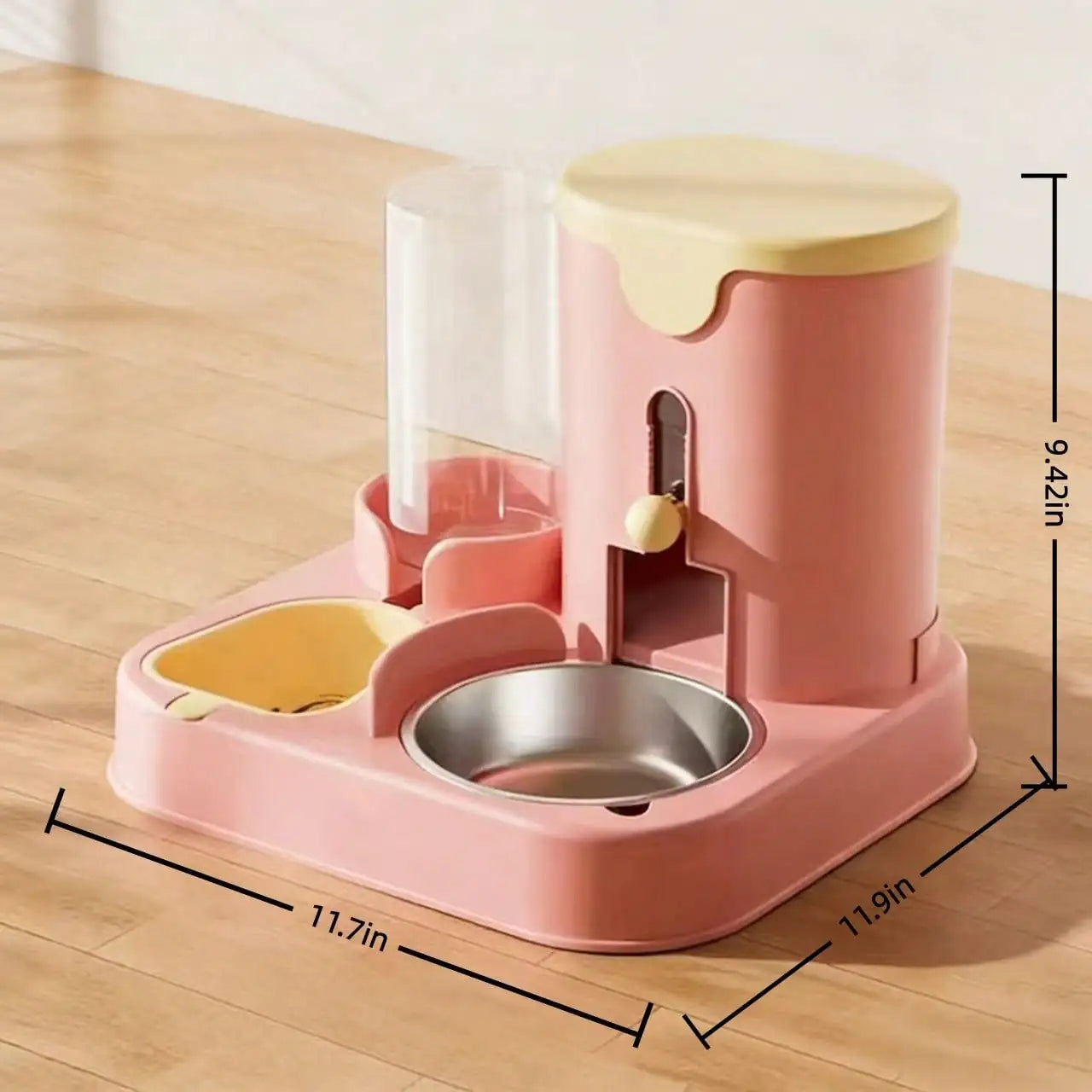 Integrated 2-in-1 Pet Bowl for Dogs and Cats - Food and Water Dish Combo 2