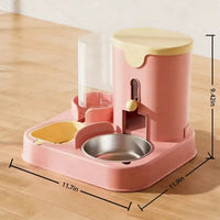 Integrated 2-in-1 Pet Bowl for Dogs and Cats - Food and Water Dish Combo 2