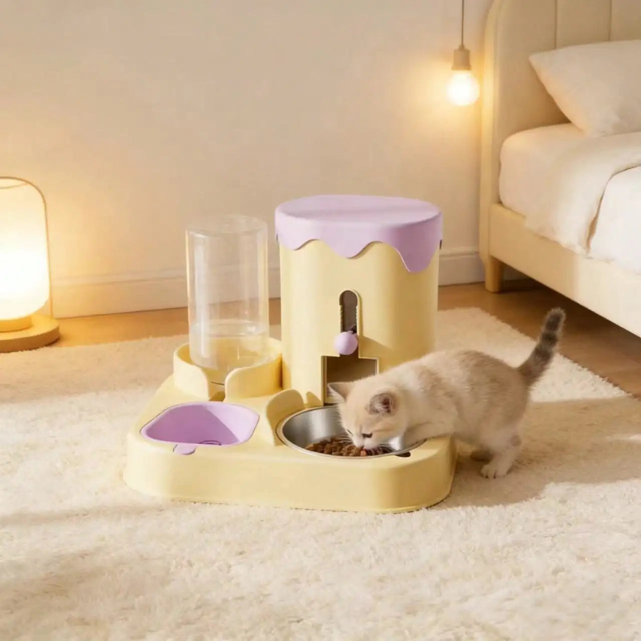 Integrated 2-in-1 Pet Bowl for Dogs and Cats - Food and Water Dish Combo 3
