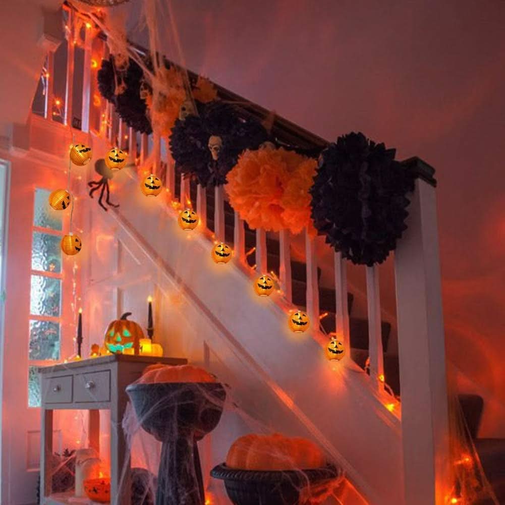 HAUNTELLE – Halloween Pumpkin String Lights for Cozy Seasonal Lighting