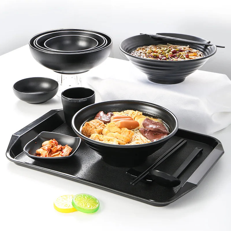 Japanese Ramen Bowl - Durable Plastic Noodle Bowl for Soup & Salads 1
