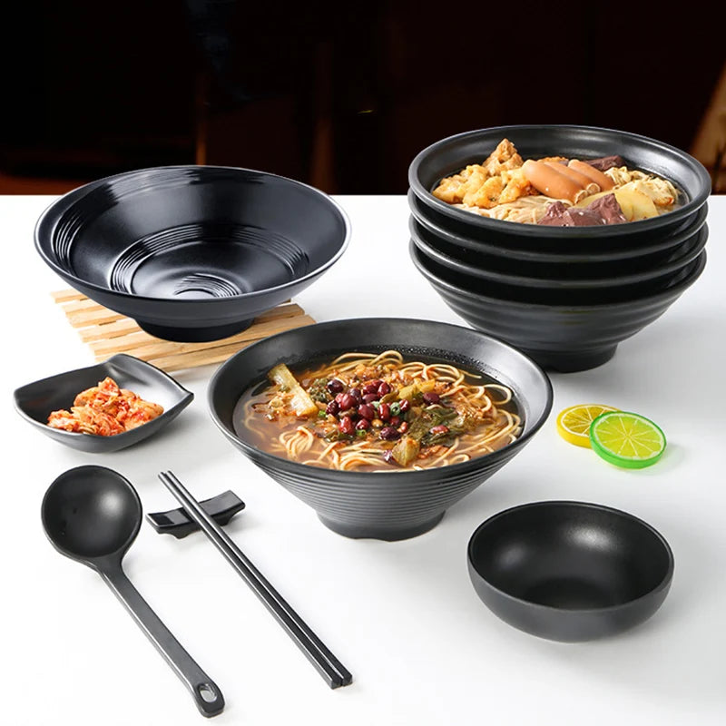 Japanese Ramen Bowl - Durable Plastic Noodle Bowl for Soup & Salads 3