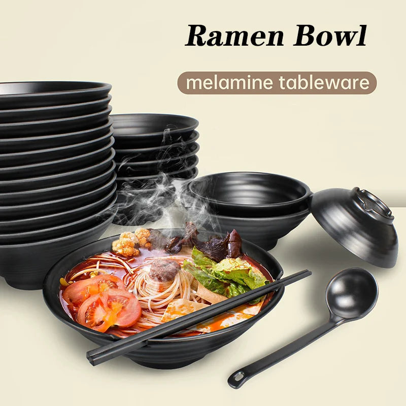 Japanese Ramen Bowl - Durable Plastic Noodle Bowl for Soup & Salads 4