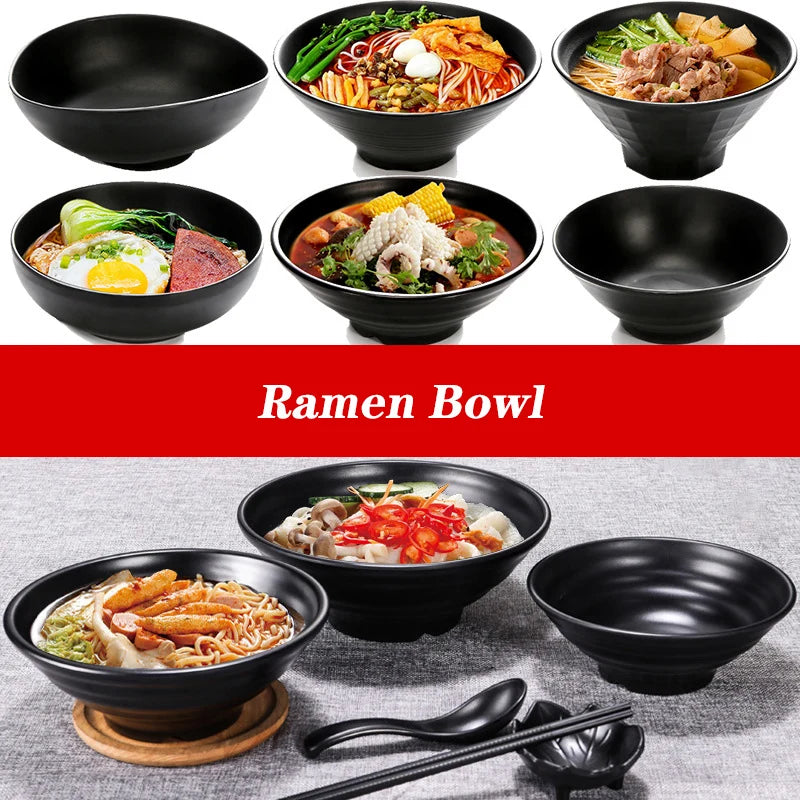 Japanese Ramen Bowl - Durable Plastic Noodle Bowl for Soup & Salads 5