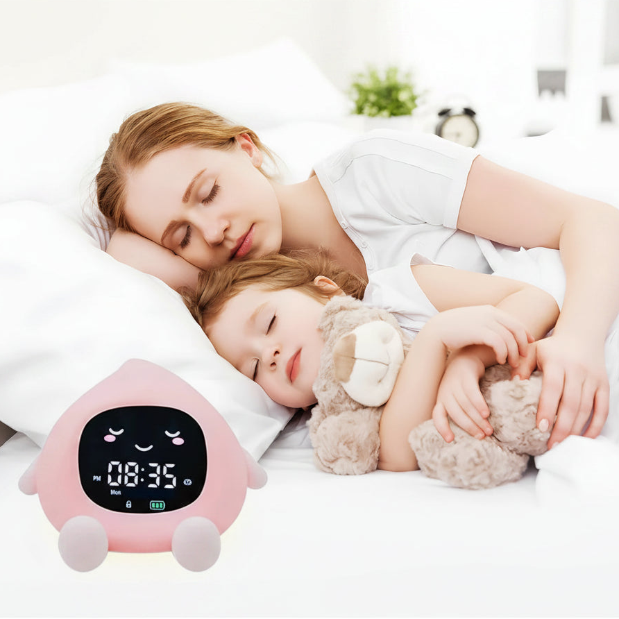 Kids Sleep Training Alarm Clock with Night Light, Child Lock & USB-C Charging 4