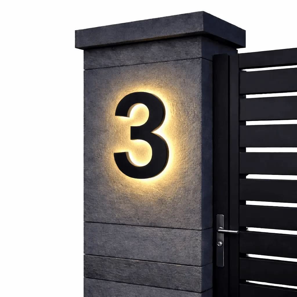 HOUSELIT – Bagbelyst LED-husskilt for tydelig synlighed