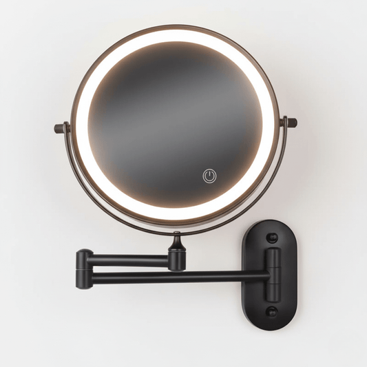 LED Lighted Magnifying Makeup Mirror - Adjustable Brightness & Travel-Friendly Design 0