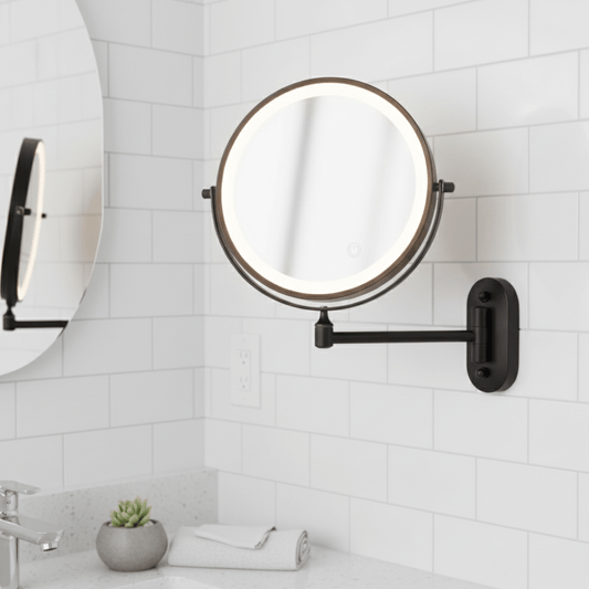 LED Lighted Magnifying Makeup Mirror - Adjustable Brightness & Travel-Friendly Design 1