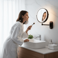 LED Lighted Magnifying Makeup Mirror - Adjustable Brightness & Travel-Friendly Design 3