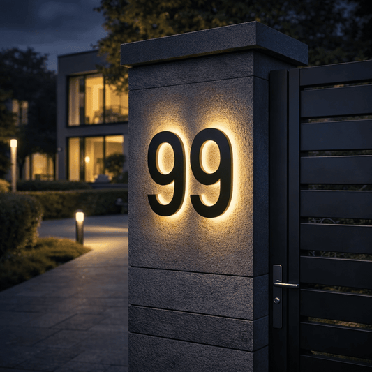 Lichtzeichen - Modern LED House Number Sign with Custom Size & Waterproof Design 0