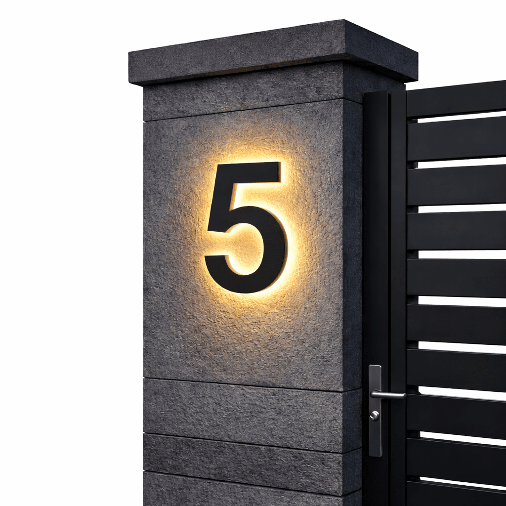 Lichtzeichen - Modern LED House Number Sign with Custom Size & Waterproof Design 14