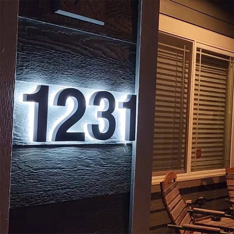 Lichtzeichen - Modern LED House Number Sign with Custom Size & Waterproof Design 6