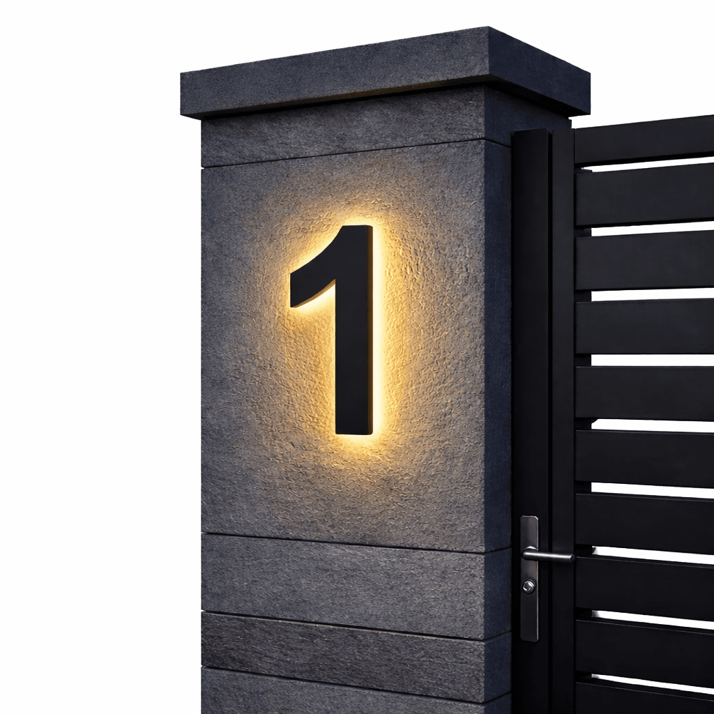 Lichtzeichen - Modern LED House Number Sign with Custom Size & Waterproof Design 8