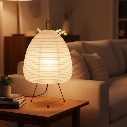Lumirice - Japanese Rice Paper Table Lamp for Soft Ambient Lighting 2