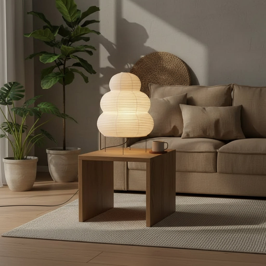 Lumirice - Japanese Rice Paper Table Lamp for Soft Ambient Lighting 5