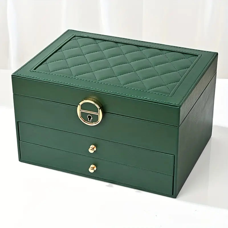 Luxe Jewel - Elegant Leather Travel Jewelry Organizer with Multi-Layered Storage 0