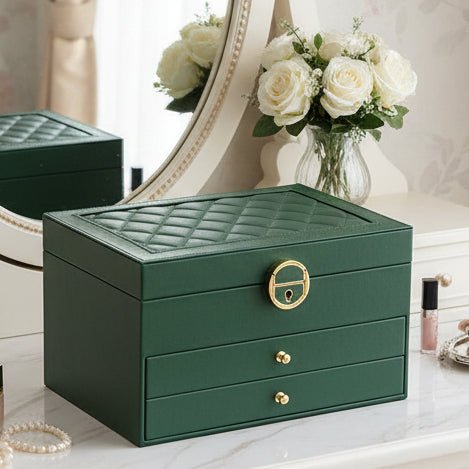 Luxe Jewel - Elegant Leather Travel Jewelry Organizer with Multi-Layered Storage 1